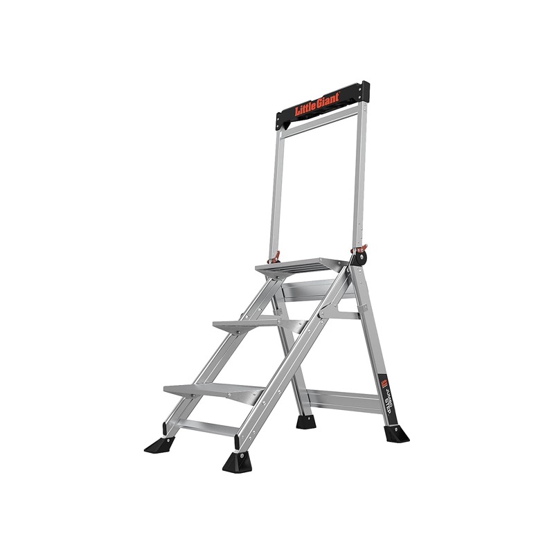 Little Giant Jumbo Step 3-step aluminum stool with handrail