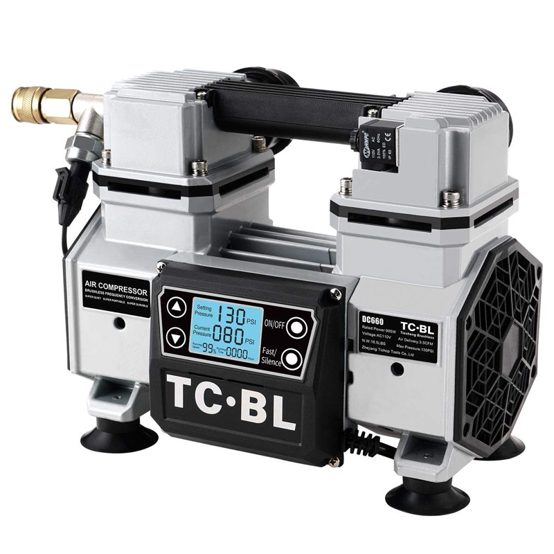 Portable tankless 110V air compressor