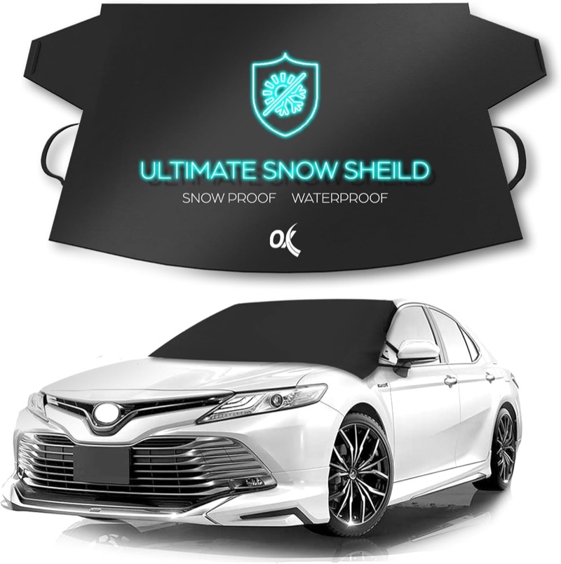 Windshield snow and ice cover with wiper protection
